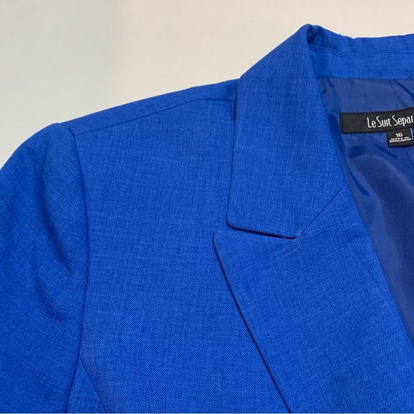 LE SUIT SEPARATES 🔹 Royal Blue One Button Women’s Blazer Jacket - Size 16 - Picture 7 of 13